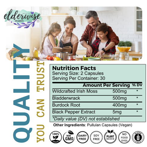 Sea Moss Capsules - Sea Moss with Burdock Root & Bladderwrack