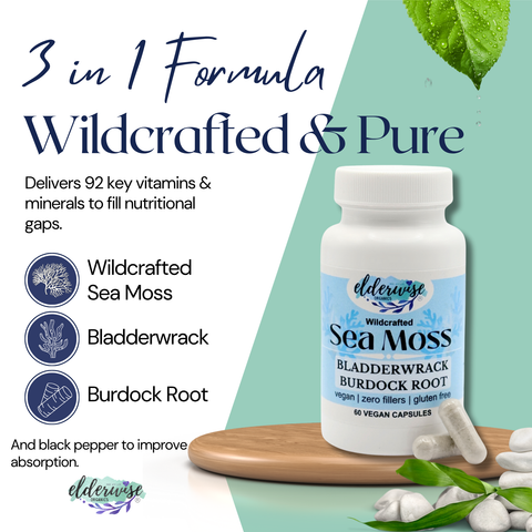 Sea Moss Capsules - Sea Moss with Burdock Root & Bladderwrack