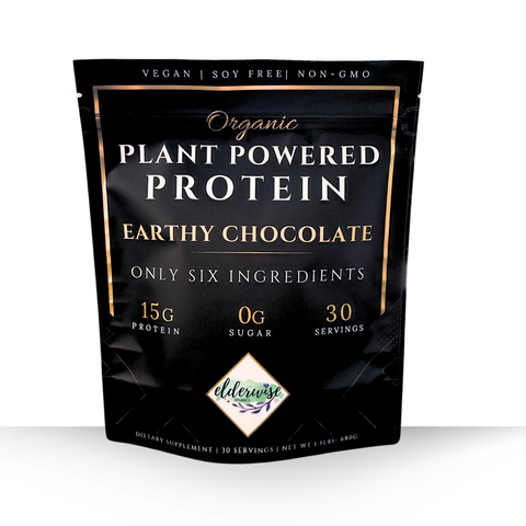 Protein Powder - Plant Based Earthy Chocolate - Six Clean Ingredients - ZERO Sugar - Vegan - 30 Servings