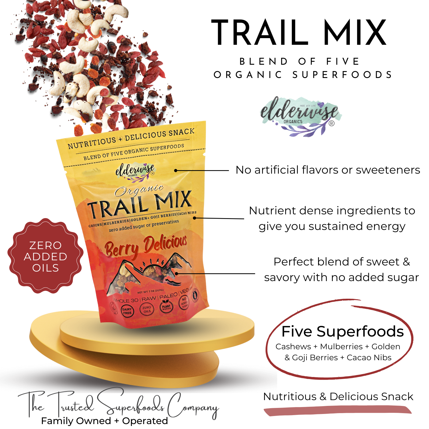 Trail Mix | Healthy Superfood Trail Mix | Berry Blend | 7oz Size